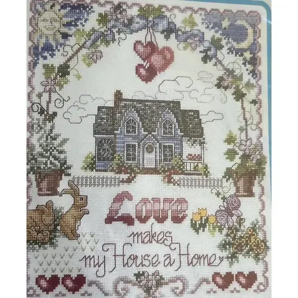 Janlynn Counted Cross Stitch Kit - My House 997-1808 New Sealed Package Vintage - Picture 3 of 5